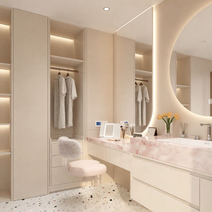 Systèmes de rangement et armoires modernes personnalisés Balom, ensemble de meubles de chambre à coucher de luxe avec dressing intégré et organisateur de garde-robe - Product Image 4