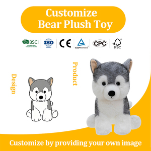 Peluche de Perro <span class=keywords><strong>Husky</strong></span> para Máquina de Garras, Decoración de Mesita de Noche, Soporte para Logotipo Personalizado, ODM OEM, Regalo para Días Festivos, Cumpleaños y Eventos - Product Image 1