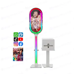 Toptan parti malzemeleri Fotomation Selfie Photobooth makinesi Kiosk Oval sihirli ayna düğün fotoğraf ayna standında satılık olaylar