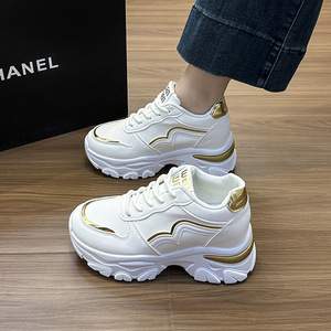 Nuevas Zapatillas Deportivas Casuales con Plataforma para Mujer, Tendencia de Moda, Transpirables, con Cordones, para Aumentar la Estatura, Venta al Por Mayor - Product Image 3