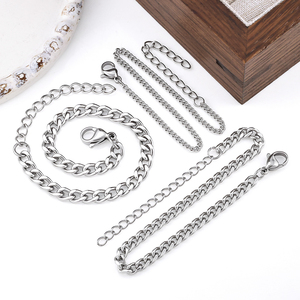 Bracciale a catena in acciaio inossidabile CX personalizzato, classico e semplice, tono argento, con maglie ovali, impermeabile, gioiello alla moda - Product Image 3