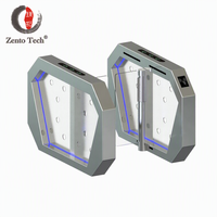 Zento – Portillon de contrôle d'accès rapide en acier inoxydable 304, anti-pincement, avec lecteur d'empreintes digitales et code QR, idéal pour bureaux et gymnases – Meilleures ventes