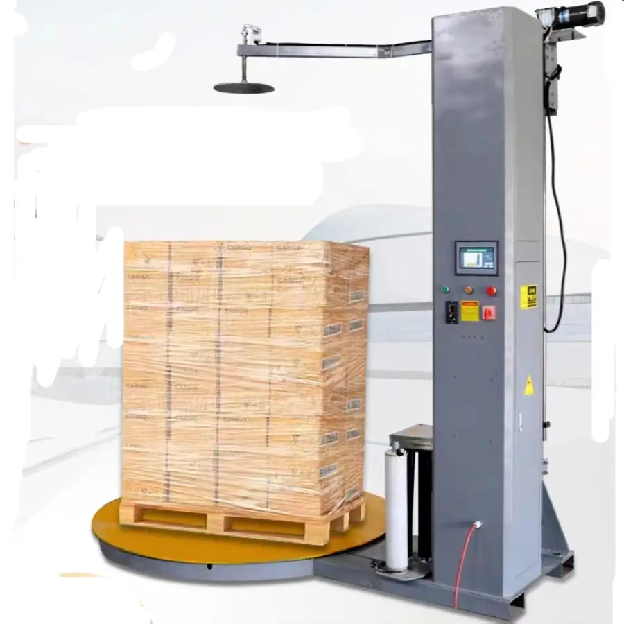 Pallet Wrapping Machine with Top Plate Pressure Automatic Turntable Stretch Wrap film Pallet wrapper