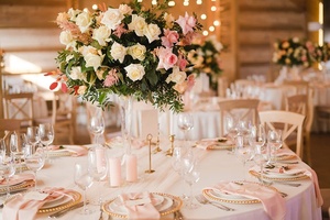 Decoración para Bodas y Eventos, Vajilla, Platos Base de Cristal con Cuentas Doradas - Product Image 4