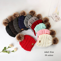 Bonnet d'hiver personnalisé étiquettes femmes monogramme laine tricoté bonnet bonnet casquette chapeau à pompon