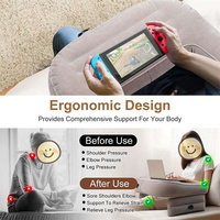 Coussin gonflable de lecture et de jeu avec accoudoir et soutien lombaire, design tricoté pour les jambes, repose-pieds portable
