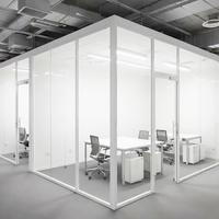 Système de cloisons modulaires en verre, panneaux de 12 mm d'épaisseur, cadre en aluminium, design moderne, isolation phonique, mobile, facile à installer, chambre, salle à manger