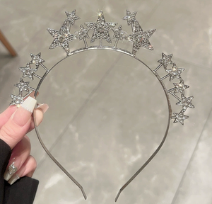 Serre-tête en métal DAMAI en forme d'étoile argentée et dorée avec strass pour mariage, Noël, anniversaire, adultes et enfants, décorations durables - Product Image 3