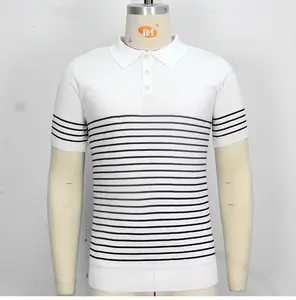 Camicie da uomo a maglia a maniche corte camicia a righe Polo Casual Golf alla moda