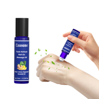 Bille de massage rafraîchissante au curcuma, citron et menthe, roll-on d'aromathérapie essentielle pour le soulagement des démangeaisons, la revitalisation mentale et les piqûres d'insectes
