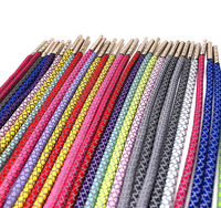 Lacets ronds réfléchissants multicolores en gros avec embouts métalliques, visibles la nuit, lacets de remplacement pour accessoires de baskets