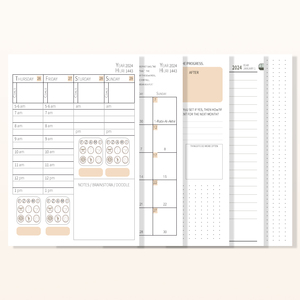 2024 B5 A5 A6 A7 tùy chỉnh chấm bìa cứng da ban nhạc đàn hồi PU hàng tháng hàng ngày hàng năm Tạp Chí kế hoạch máy tính xách tay sữa - Product Image 2