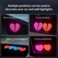 Lumière LED Emoticon pour véhicule, lumière LED pour remorque, lumière d'avertissement en forme de cœur pour fenêtre de voiture, lumière froide USB pour l'intérieur de la voiture, lampe d'ambiance