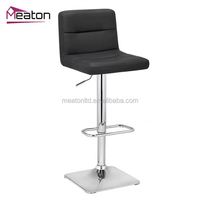 Tabouret de bar réglable en cuir PU au design moderne Tabourets de bar blancs à dossier haut avec repose-pieds