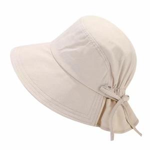 Sombrero para el sol para mujer, de ala ancha, de algodón blanco, UPF 50, plegable, transpirable, protección solar, para verano, uso al aire libre - Product Image 1