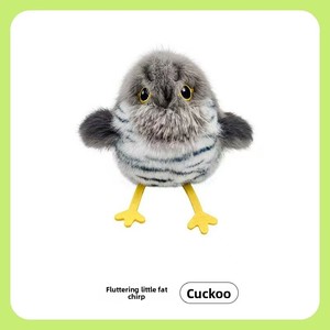 Jouet pour <span class=keywords><strong>chat</strong></span> en plastique écologique, réaliste, amusant, à activation tactile, qui bat des ailes et chante, simulation d'oiseau, rechargeable, moelleux - Product Image 4