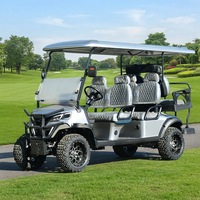 Voiturette de golf électrique 6 places Club Car, moteur puissant 72V, batterie au lithium, vitesse 30-50 km/h, idéale pour les circuits touristiques, couleurs personnalisables