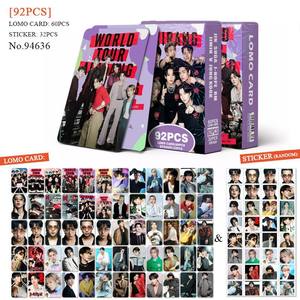 Lot de 92 cartes K-pop : 60 photocards et 32 autocollants du groupe Idol pour la tournée mondiale 2026 - Cartes Lomo de l'équipe K-pop - Product Image 1