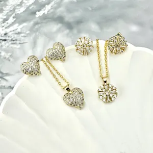 Fashion necklace Sparkling cubic zirconia necklace Ice out diamond Love bride wedding jewelry collection