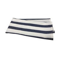 Serviette de cuisine rectangulaire 60x40cm en coton tissé 100% lavable, design moderne, bleu marine, à carreaux et rayures, modèle WUJI TW21179