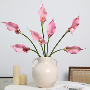 Fiori Artificiali Calla Lily a Doppio Petalo Alocasia Stile Cinese per Decorazioni Casa, Esterni, Matrimoni <span class=keywords><strong>e</strong></span> Fotografia - Iniezione Goffrata - Product Image 1