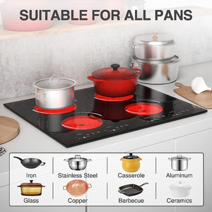 Bếp cảm ứng 4 Burner bếp cảm ứng lớn Bếp cảm ứng pha lê với màn hình cảm ứng 8140-255 - Product Image 4