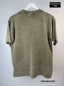 250gsm Summer Acid Washed <b>T</b>-shirts 100% Cotton Hip Hop Drop Shoulder Vintage Oversized Men's <b>T</b> Shirts Heavy Weight With Logo - Product Image 3