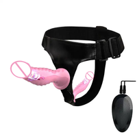Pantalon vibrant en silicone à double extrémité télécommandé pour lesbiennes, gros gode double