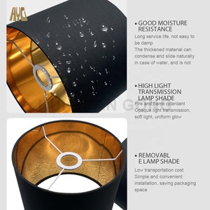 <span class=keywords><strong>Paralume</strong></span> Vintage Nero Fatto a Mano Design Moderno Copertura in Vinile per Lampada da Soffitto - Product Image 5