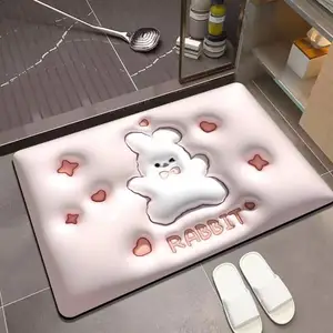 Werkspreis 3D rutschfest schnell trocknend Diatomit super absorbierend Badbodenmatte Fußbadezimmerteppiche Teppiche