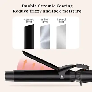Curling Irons Waver Curling Wand Ceramic Tourmaline Hair Curler Dual Voltage Curlers Waves Hair Wand 1 1/4 Inch