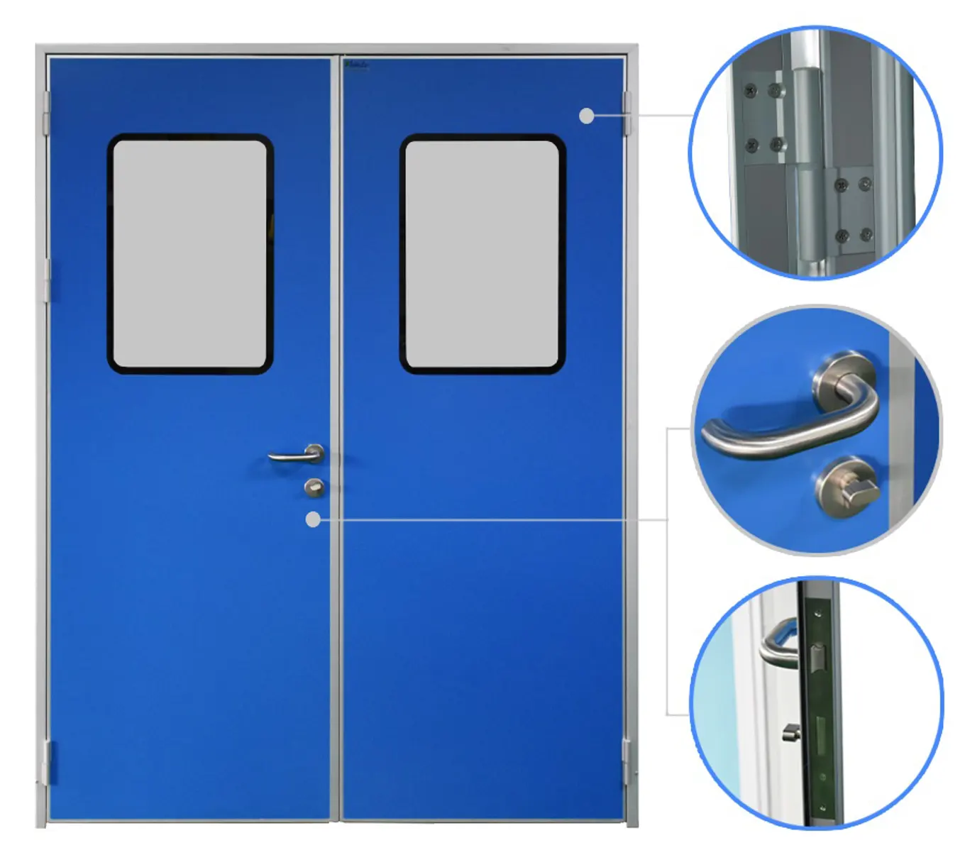 Modular Gmp Clean Room Manual Steel Airtight Door For Operation Room
