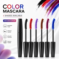 Mascara coloré waterproof longue tenue, mascara coloré pour cils, maquillage multi-tons pour cils, logo personnalisé, fabricant de cosmétiques OEM ODM