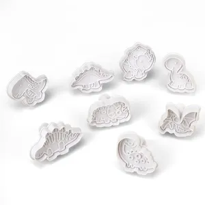 4pcs Cartoon Dinosaur Pattern Cookie Stamp Modern Cookie Cutters for DIY Baking