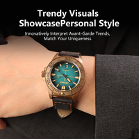 Montre de Plongée de Luxe Sportive avec Boîtier en Bronze Brut, Étanche 200M, Bracelet 20mm, Lumineuse, Analogique, Mécanique Automatique