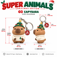 Porte-clés de Noël 3D en PVC mignon, porte-clés en caoutchouc personnalisé pour porte-clés promotionnels et fêtes