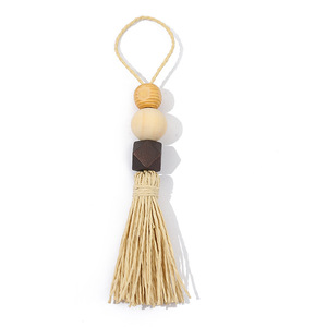 Pompons de décoration pour la maison, pour artisanat, en <span class=keywords><strong>fil</strong></span> de coton, corde de chanvre, perles en bois, pendentifs, accessoires de bijoux DIY - Product Image 2