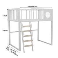Lit mezzanine en fer forgé moderne avec bureau Cadre en fer duplex simple et peu encombrant pour petits appartements Usine directe