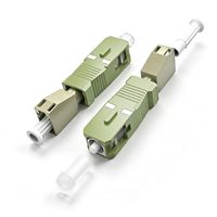 Adaptor Serat Optik Hibrida Singlemode Presisi Tinggi dengan Selubung Keramik dan Casing Logam Tahan Lama untuk Jaringan FTTH Pusat Data