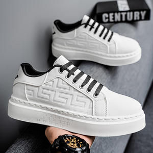 Zapatillas Deportivas Blancas con Cordones para Hombre, Otoño/Invierno, Casuales, Versátiles, Transpirables, con Suela Gruesa y Elevada - Product Image 2