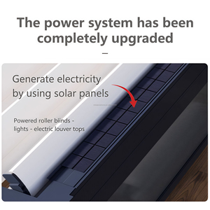 <span class=keywords><strong>Pergola</strong></span> murale en aluminium à lames orientables avec panneau <span class=keywords><strong>solaire</strong></span>, gazebo anti-UV pour petit balcon et mur de terrasse - Product Image 3