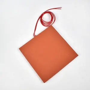 Laiyuan 120x120mm 200x200mm 400x400mm Flexible Silicone Rubber Heated Bed 220v 400v Silicone Heater With J Type Thermocouple
