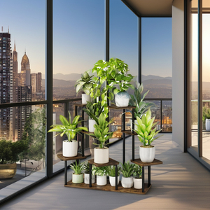 <span class=keywords><strong>Support</strong></span> De Plante De Balcon De Salon Intérieur En Métal À Cinq Niveaux <span class=keywords><strong>Support</strong></span> En Métal Extérieur Pour Pots De Fleurs De Jardinage - Product Image 3
