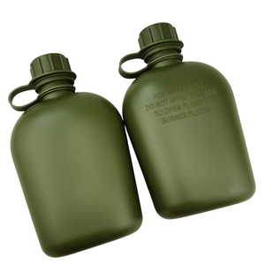 Cantimplora de plástico utilizable de un litro para acampar al aire libre, escalada deportiva, con cubierta OD - Product Image 1