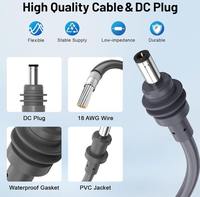 Kabel Ekstensi Daya Starlink Mini 2-in-1 18AWG USB C PVC Tembaga Berlapis Timah Kabel Daya Mobil untuk Pemantik Rokok dengan CE ROHS FCC