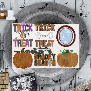 Trendige Aufbügelbare Gruselige Herbst-Kürbis-Aufnäher mit Großen Pailletten, Neue Festliche Bestickte PVC-Applikationen für Damen-Sweatshirts zum Erntedankfest - Product Image 3