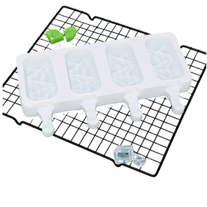 Moules à glace en silicone personnalisés, 4 cavités, bac à glaçons portable et machine à crème glacée, taille M, OEM et ODM - Product Image 4