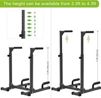 Wellshow Sport-Barre d'immersion réglable en largeur avec barre de poussée pour triceps dips L-Sits