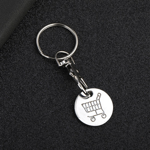 Porte-clés tendance en métal avec jeton de supermarché, jeton de chariot de courses, pièce de monnaie, et fermoir mousqueton pour chariots et rangement de salle de sport - Product Image 4