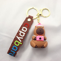 Mignon Capybara Rongeur Capybara Pvc Pendentif PVC Simulation Capybara Pvc Porte-clés Mignon avec Tortue Capibara Anime Porte-clés
